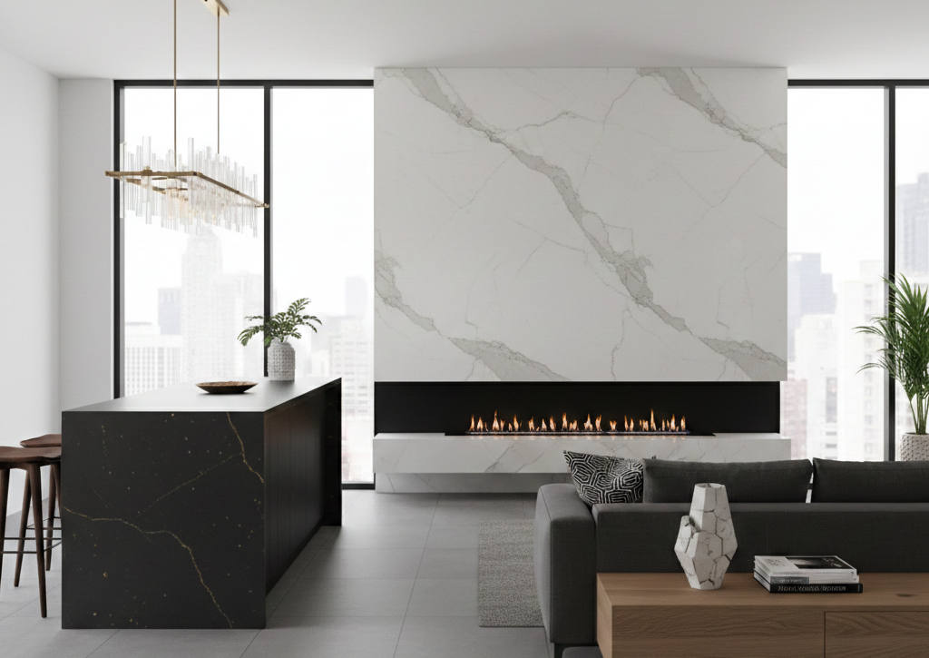 Modern Interior Design Ideas Using Quartz Slabs