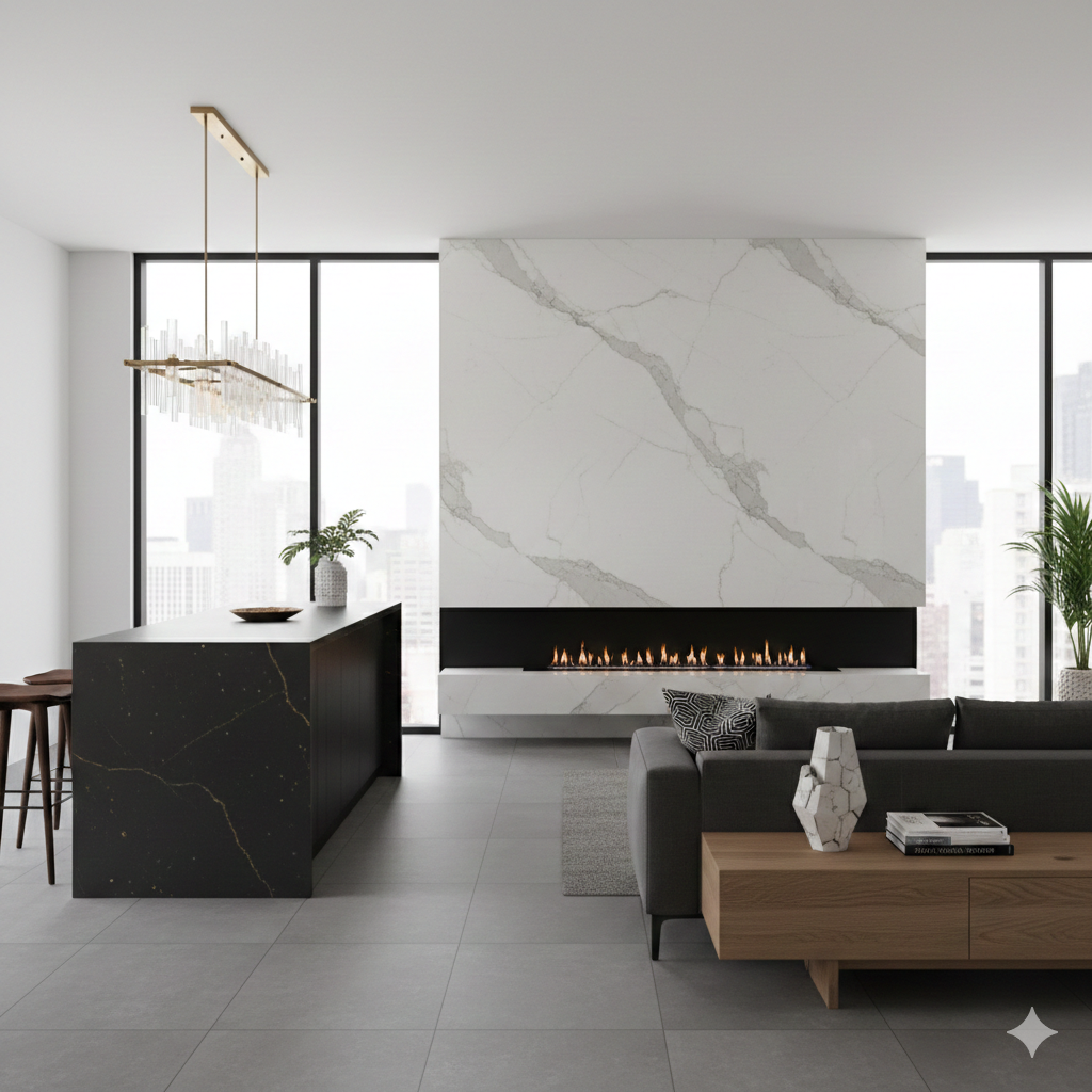 Modern Interior Design Ideas Using Quartz Slabs