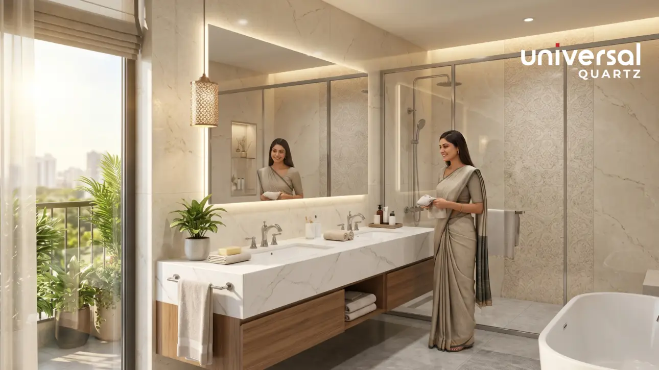 quartz surface for Indian bathrooms