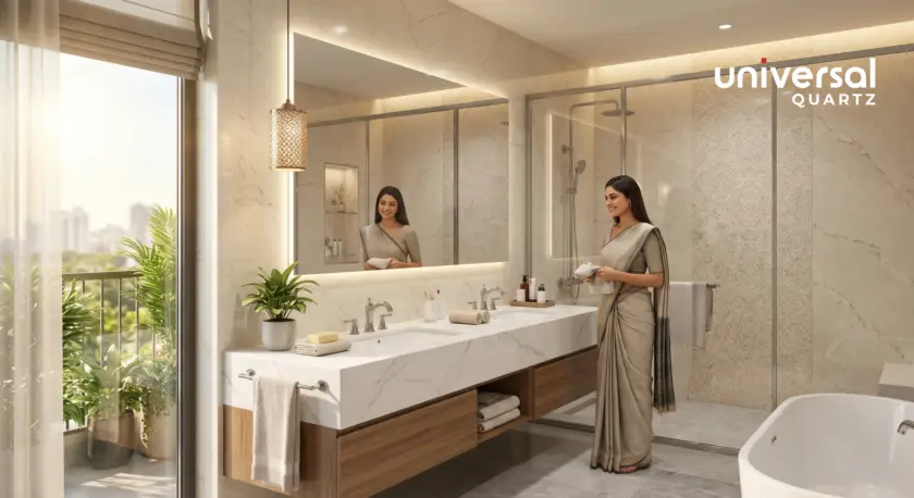 quartz surface for Indian bathrooms