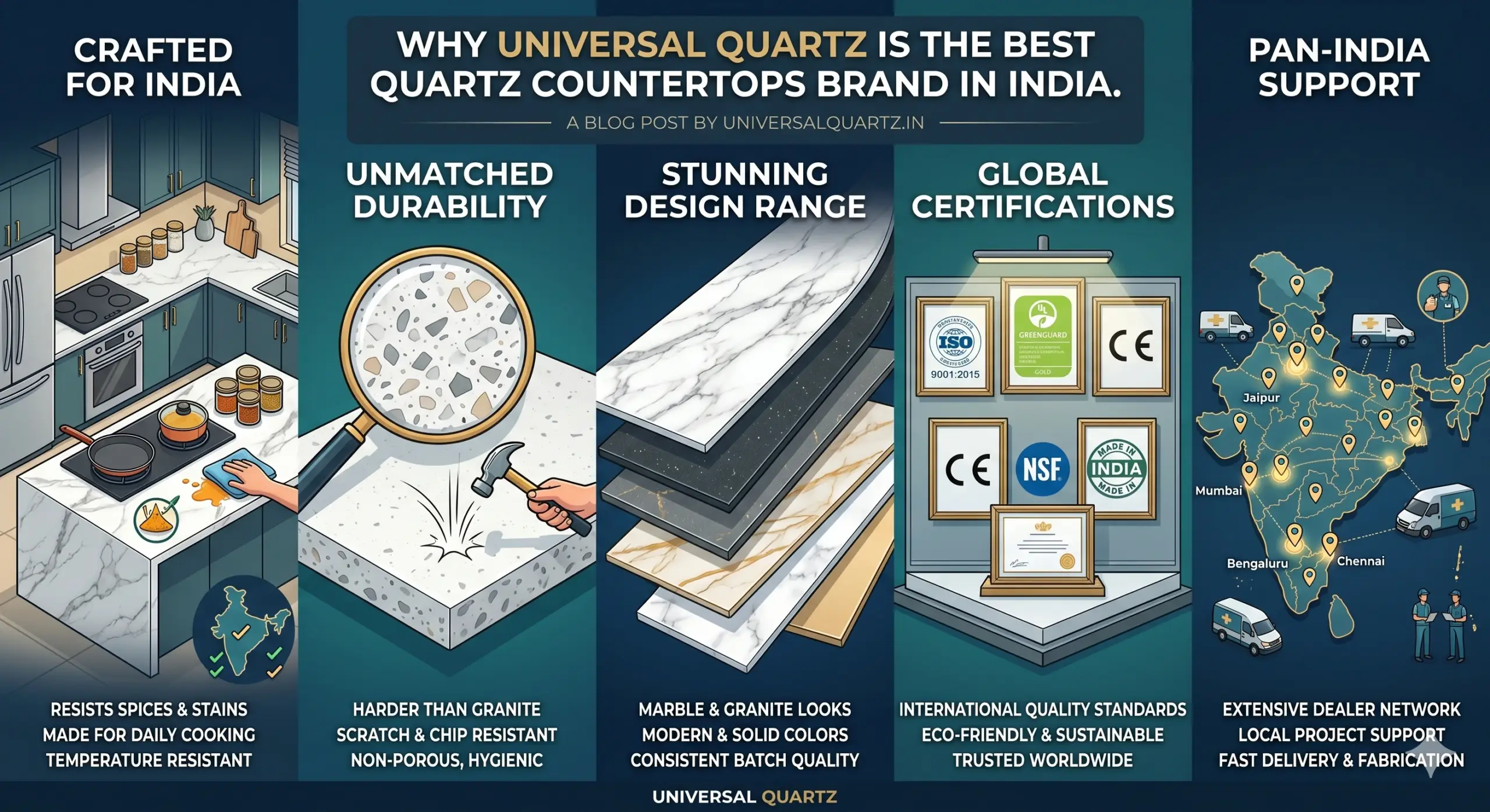best quartz countertops brand in India