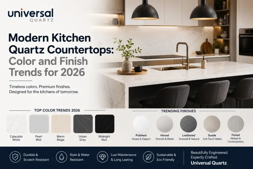 Modern Kitchen Quartz Countertops: Color and Finish Trends for 2026