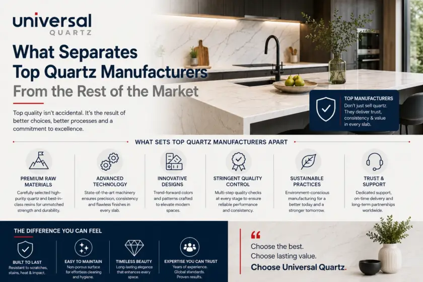 What Separates Top Quartz Manufacturers From the Rest of the Market