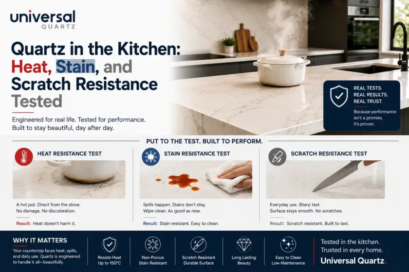 Quartz in the Kitchen: Heat, Stain, and Scratch Resistance Tested