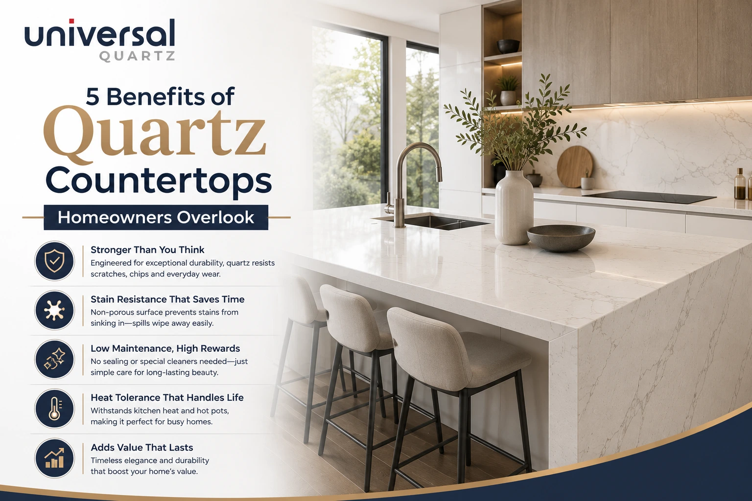 5 Benefits of Quartz Countertops Homeowners Overlook