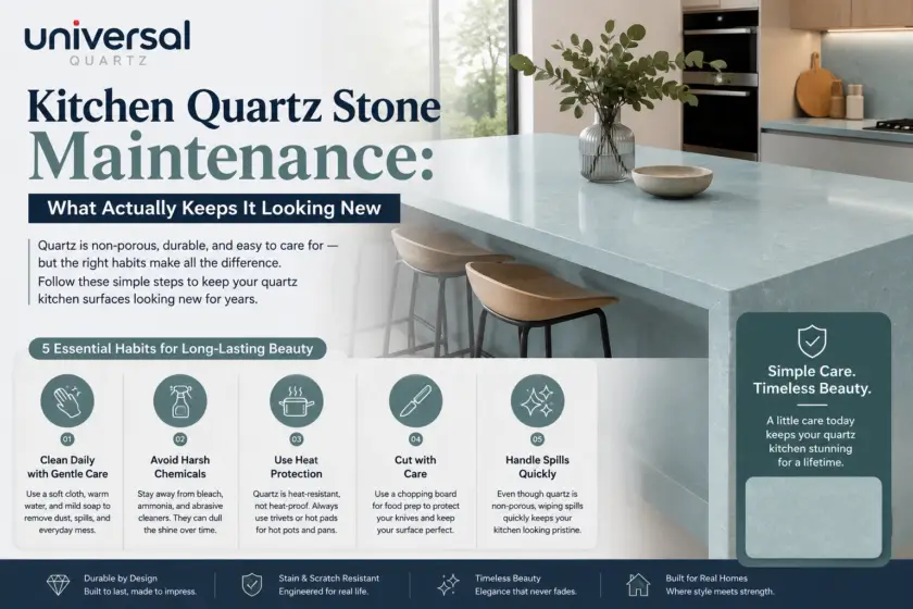 Kitchen Quartz Stone Maintenance: What Actually Keeps It Looking New
