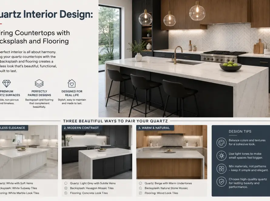 Quartz Interior Design: Pairing Countertops with Backsplash and Flooring