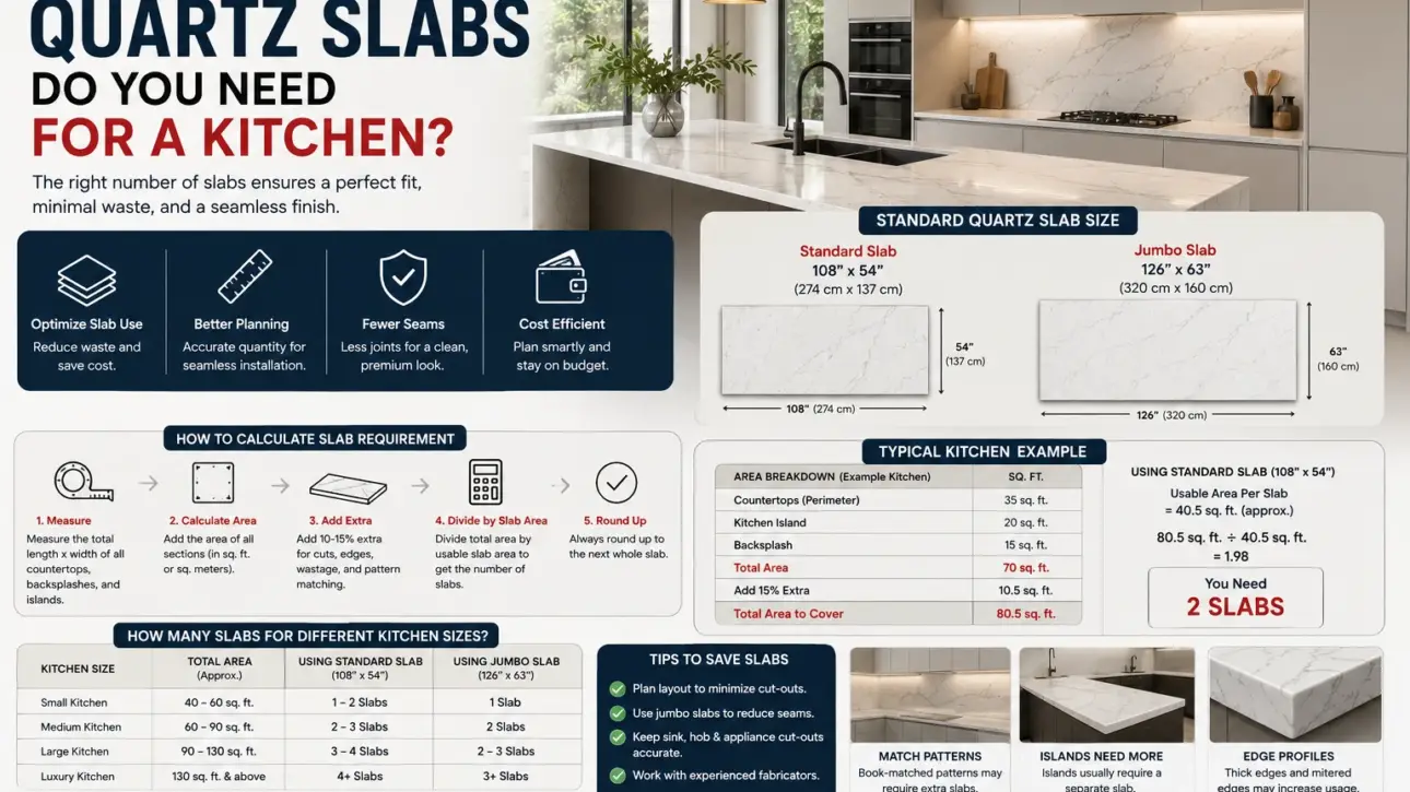 How Many Quartz Slabs Do You Need for a Kitchen?