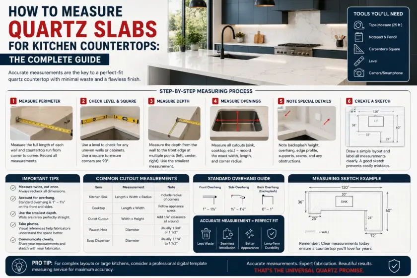 Quartz Slab Measurement Guide for Kitchen