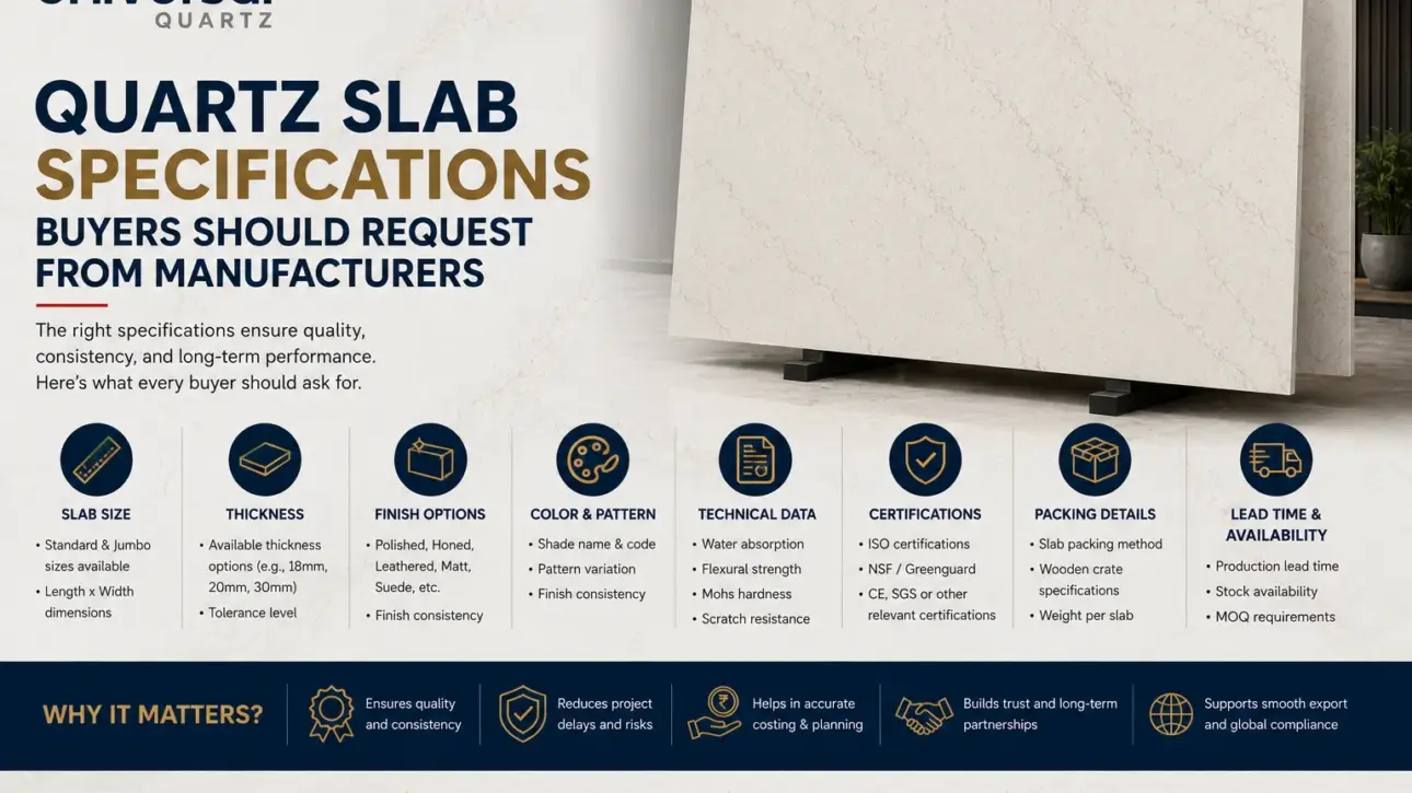 Quartz Slab Specifications Buyers Should Request From Manufacturers