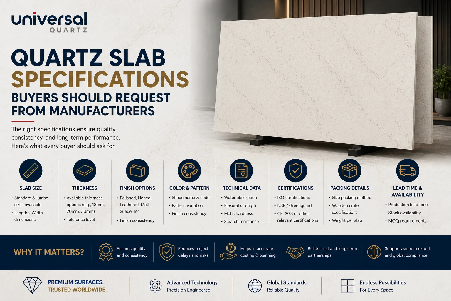 Quartz Slab Specifications Buyers Should Request From Manufacturers
