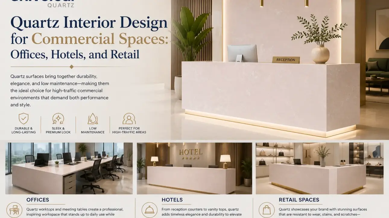 Quartz Interior Design for Commercial Spaces: Offices, Hotels, and Retail