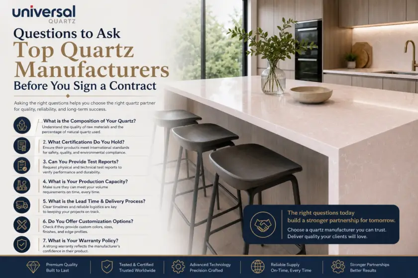 Questions to Ask Top Quartz Manufacturers Before You Sign a Contract