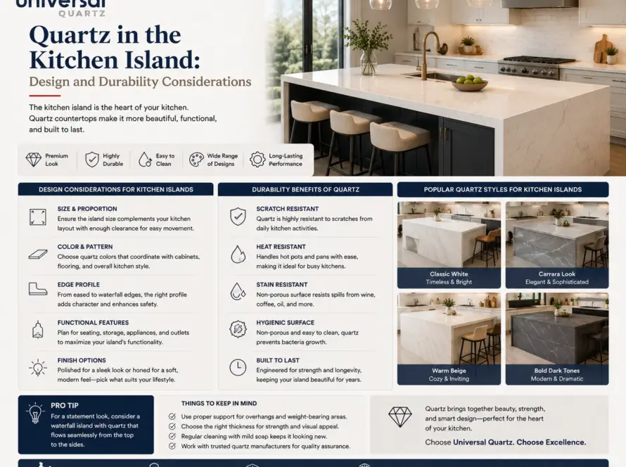 Quartz in the Kitchen Island: Design and Durability Considerations