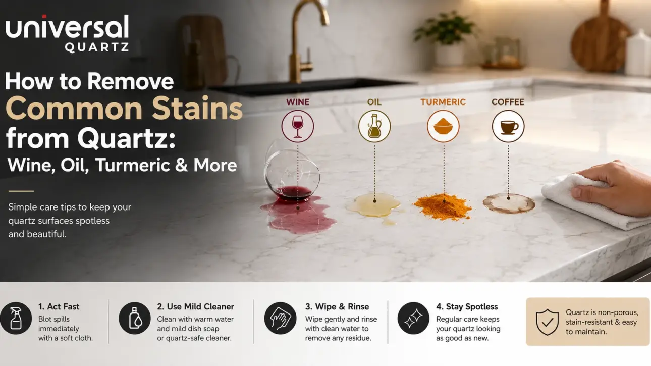 How to Remove Common Stains from Quartz: Wine, Oil, Turmeric & More