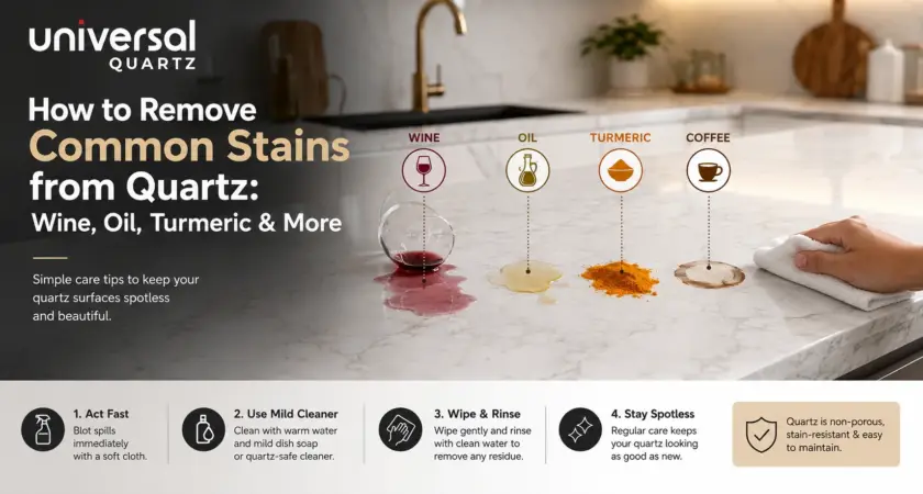How to Remove Common Stains from Quartz: Wine, Oil, Turmeric & More
