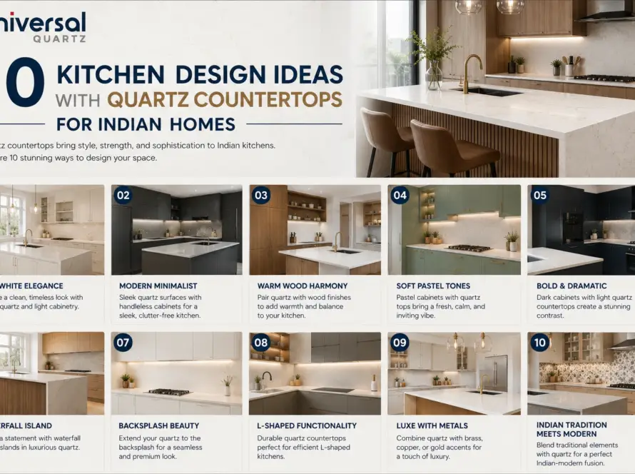 10 Kitchen Design Ideas with Quartz Countertops for Indian Homes