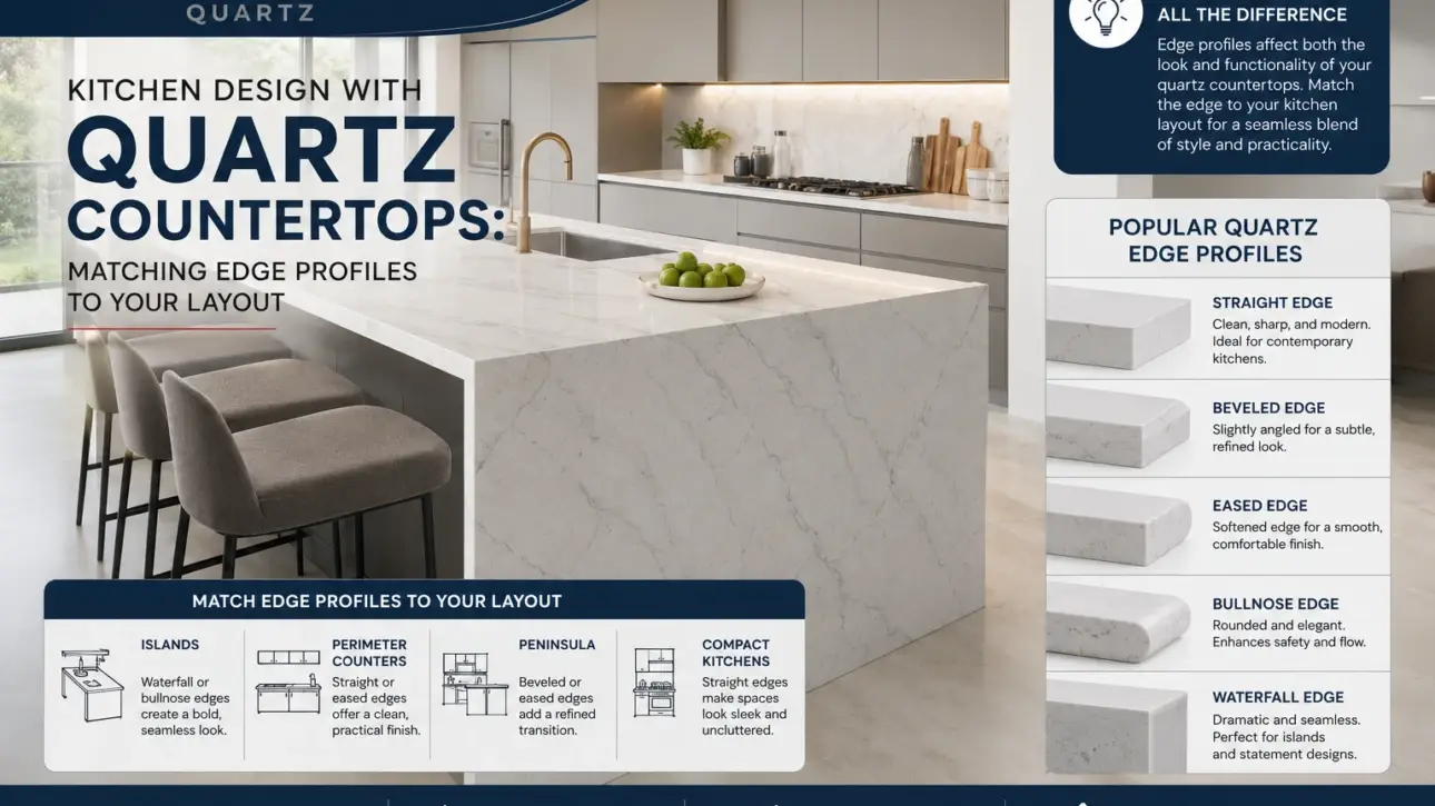 Kitchen Design with Quartz Countertops: Matching Edge Profiles to Your Layout